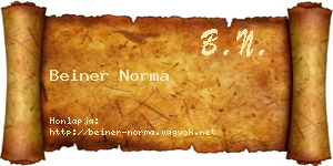 Beiner Norma névjegykártya